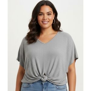 Botanique Knot front top Gray Size 1X